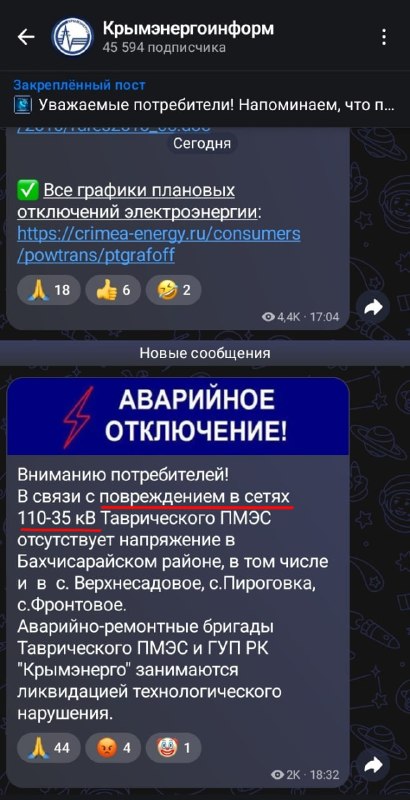 Фото поста канала  Крымский ветер