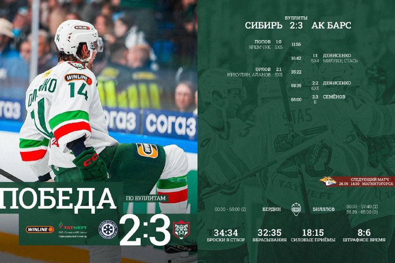 Фото поста канала ХК «Ак Барс»