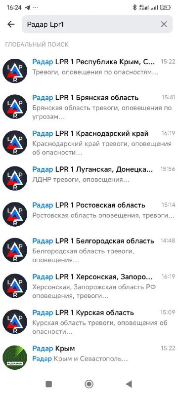 Фото поста канала LPR оповещения, тревоги, отмены режима тревог