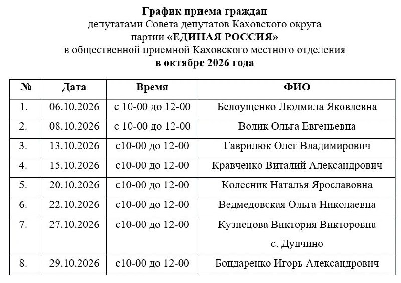 Фото поста канала  Администрация Каховского муниципального округа