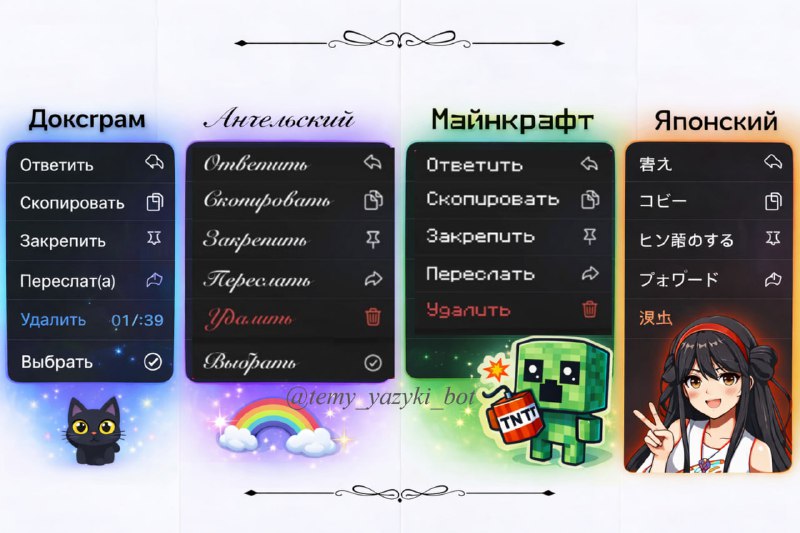 Фото поста канала Язычки | обои | темы тг