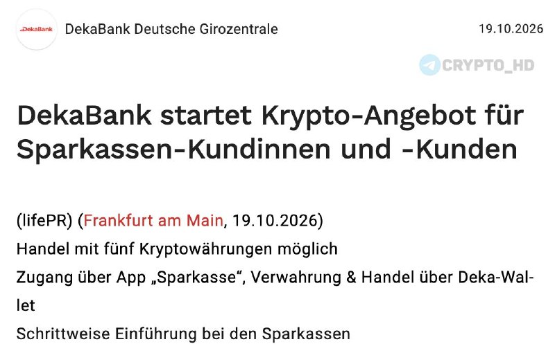 Фото поста канала Crypto Headlines