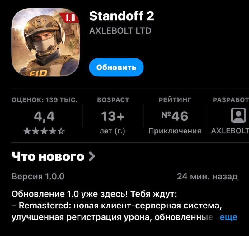 Фото поста канала STANDOFF 2 | СТЕНДОФФ НОВОСТИ + ПРОМОКОДЫ ОТ ВЕЛЯ
