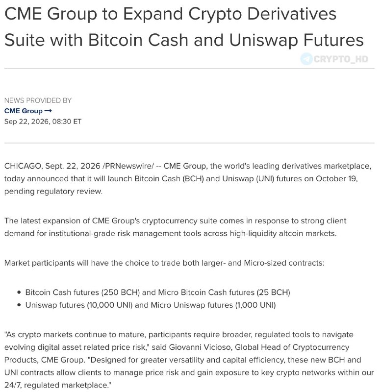Фото поста канала Crypto Headlines