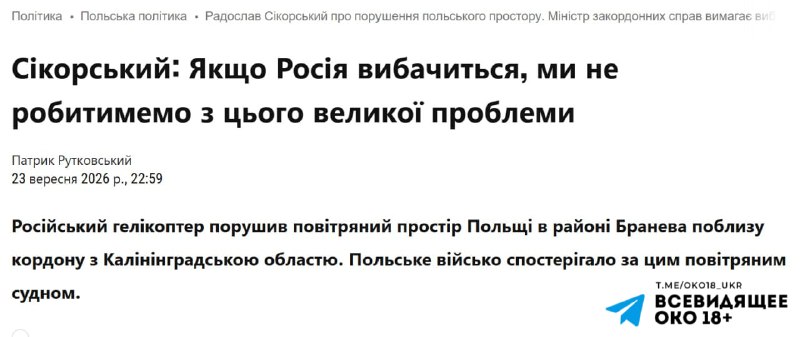 Фото поста канала Всевидящее ОКО 18 ✙