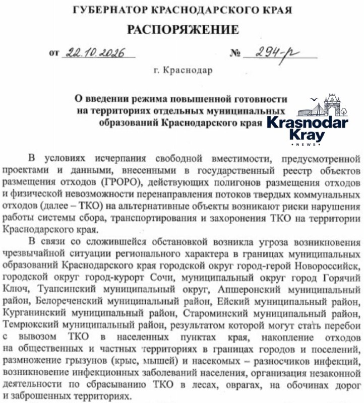 Фото поста канала  Краснодар и край
