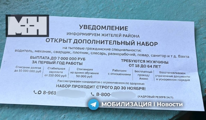 Фото поста канала МОБИЛИЗАЦИЯ I Новости I Что делать?