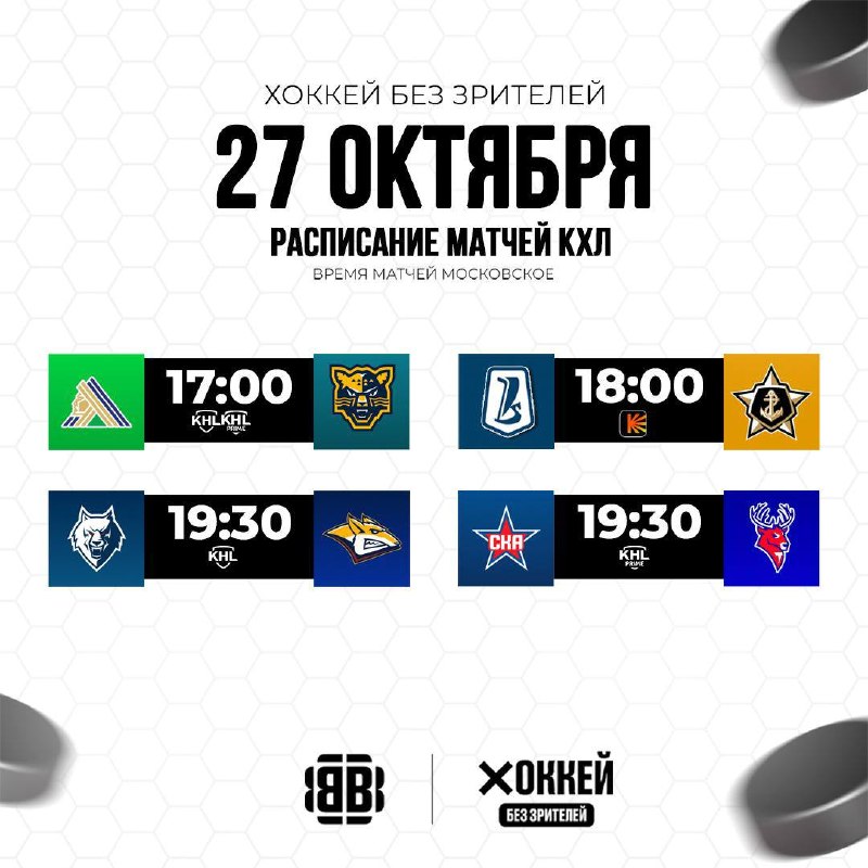 Фото поста канала Хоккей без зрителей🖥