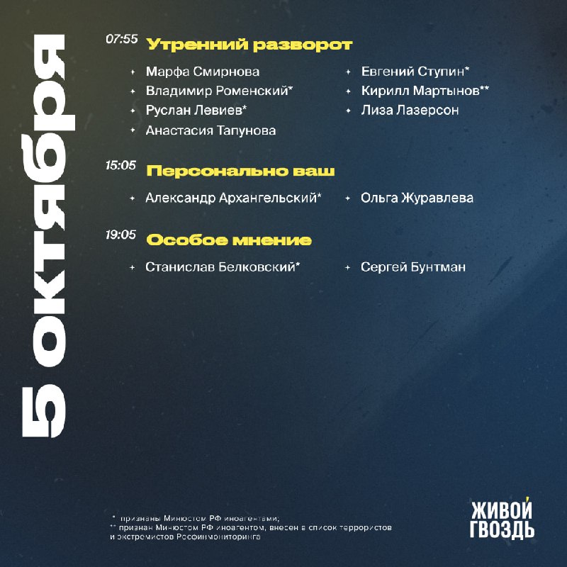 Фото поста канала  Живой Гвоздь