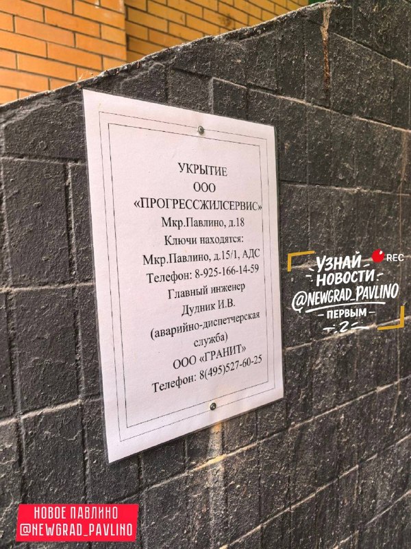 Фото поста канала  НОВОЕ ПАВЛИНО