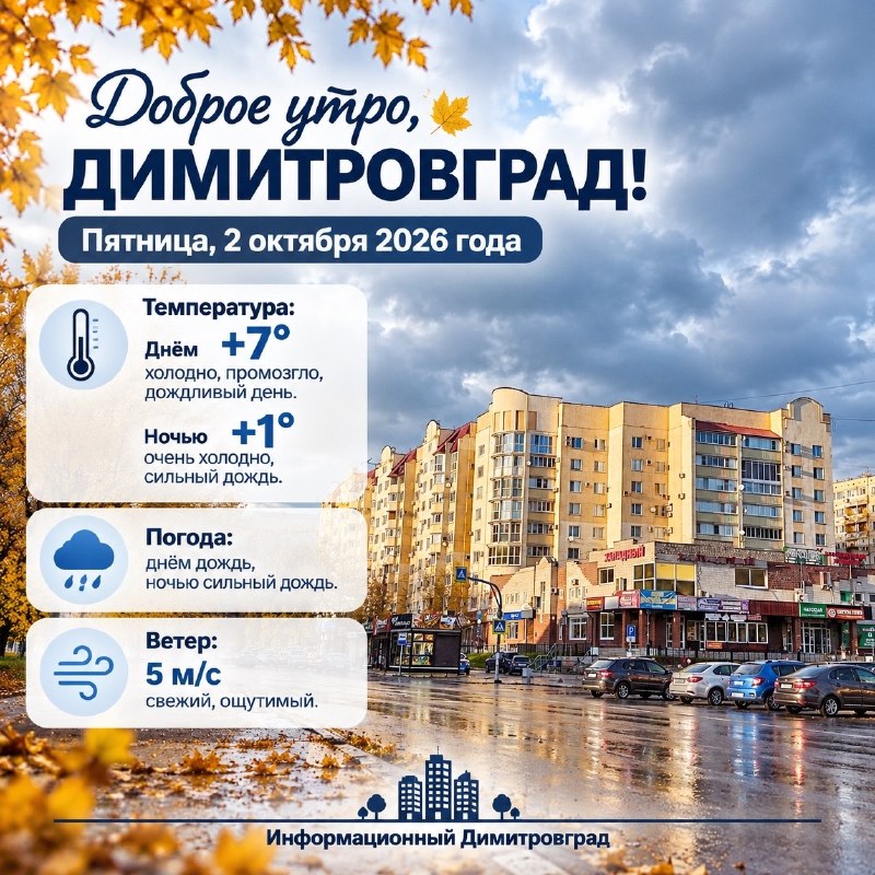 Фото поста канала  Информационный Димитровград